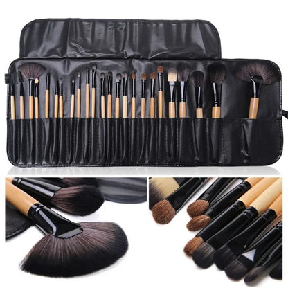 24-Piece Professional Makeup Brush Set – Eyebrow, Foundation, Eyeshadow & Face Brushes Kit