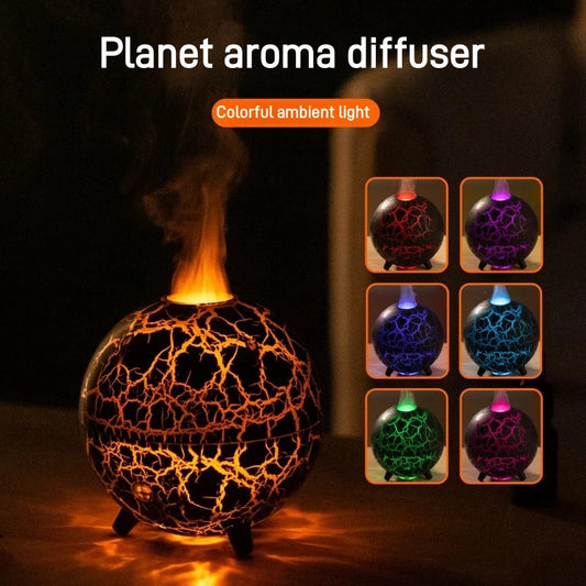 Creative Planet Atmosphere Lamp & USB Humidifier – 200ML Aroma Diffuser with Essential Oil Option