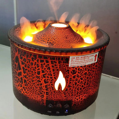 Ultrasonic Volcano Essential Oil Diffuser | Jellyfish & Flame Effect Humidifier | Aromatherapy & Air Purifier