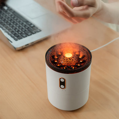 Ultrasonic Volcano Essential Oil Diffuser | Jellyfish & Flame Effect Humidifier | Aromatherapy & Air Purifier