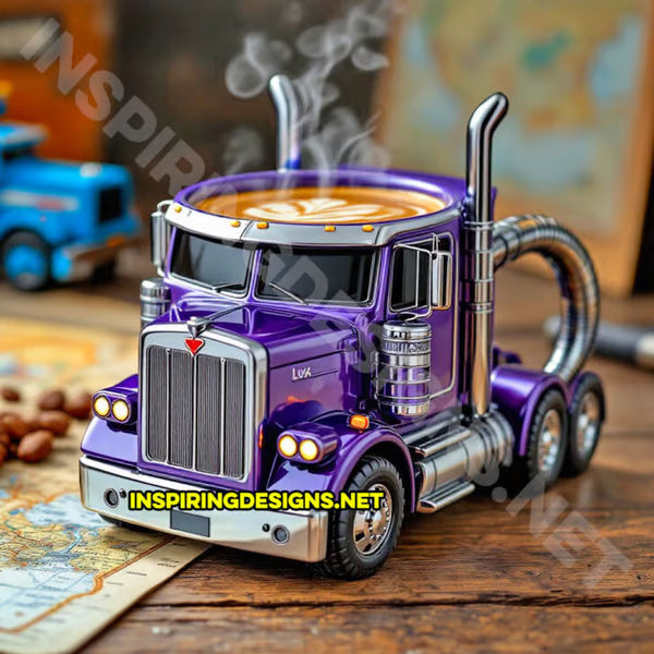 Handcrafted Semi-Truck Coffee Mug – Durable Truck-Shaped Coffee Cup for Truck Lovers