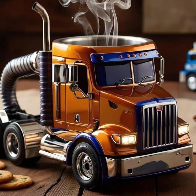 Handcrafted Semi-Truck Coffee Mug – Durable Truck-Shaped Coffee Cup for Truck Lovers