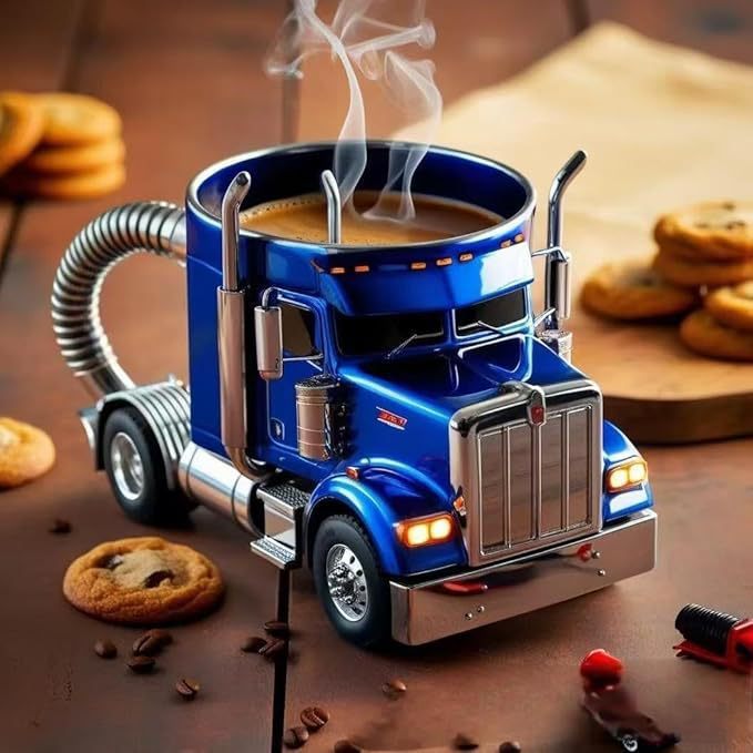 Handcrafted Semi-Truck Coffee Mug – Durable Truck-Shaped Coffee Cup for Truck Lovers