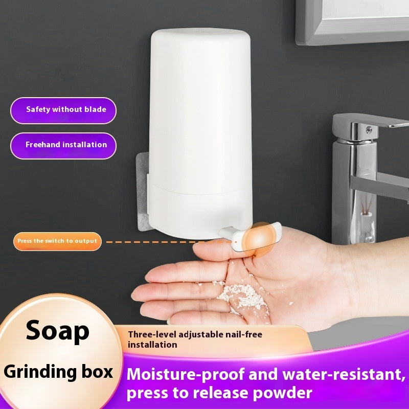 Soap Grinder Dispenser & Wall-Mounted Organizer – Dry Soap Powder Box for Kitchen, Office & Hotel