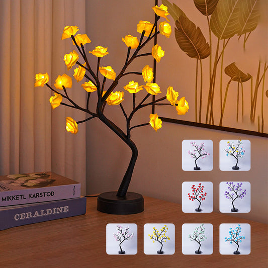 Rose Flower Tree Table Lamp | USB Fairy Night Light for Wedding, Valentine & Christmas Gifts