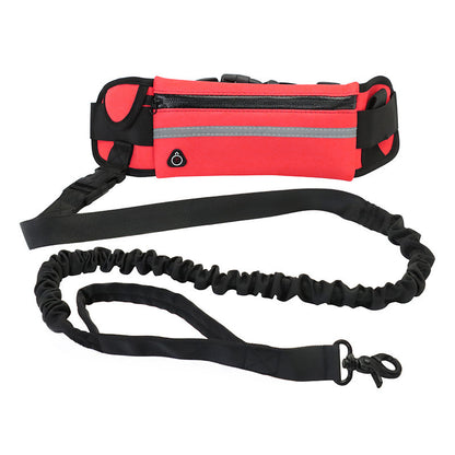 Hands-Free Dog Leash with Shock-Absorbing Bungee – Adjustable Waist Belt, Phone Pocket & Water Bottle Holder for Large Dogs (Up to 180lbs)