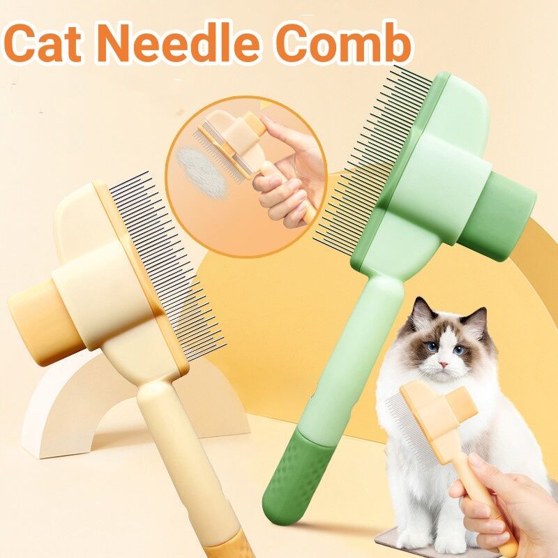 Professional Pet Comb for Dogs & Cats – Easy Release Button, Flea Removal & Grooming Tool