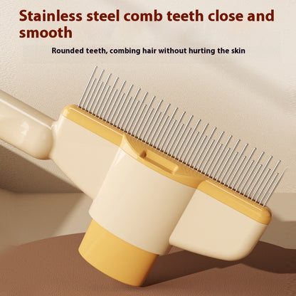 Professional Pet Comb for Dogs & Cats – Easy Release Button, Flea Removal & Grooming Tool