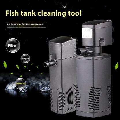 Three-in-One Fish Tank Aquarium Filter – Built-In Multi-Function Water Filter System