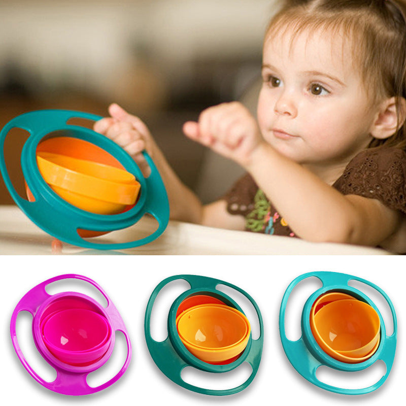 360° Rotating Universal Spill-Proof Bowl – No Mess Dish for Kids